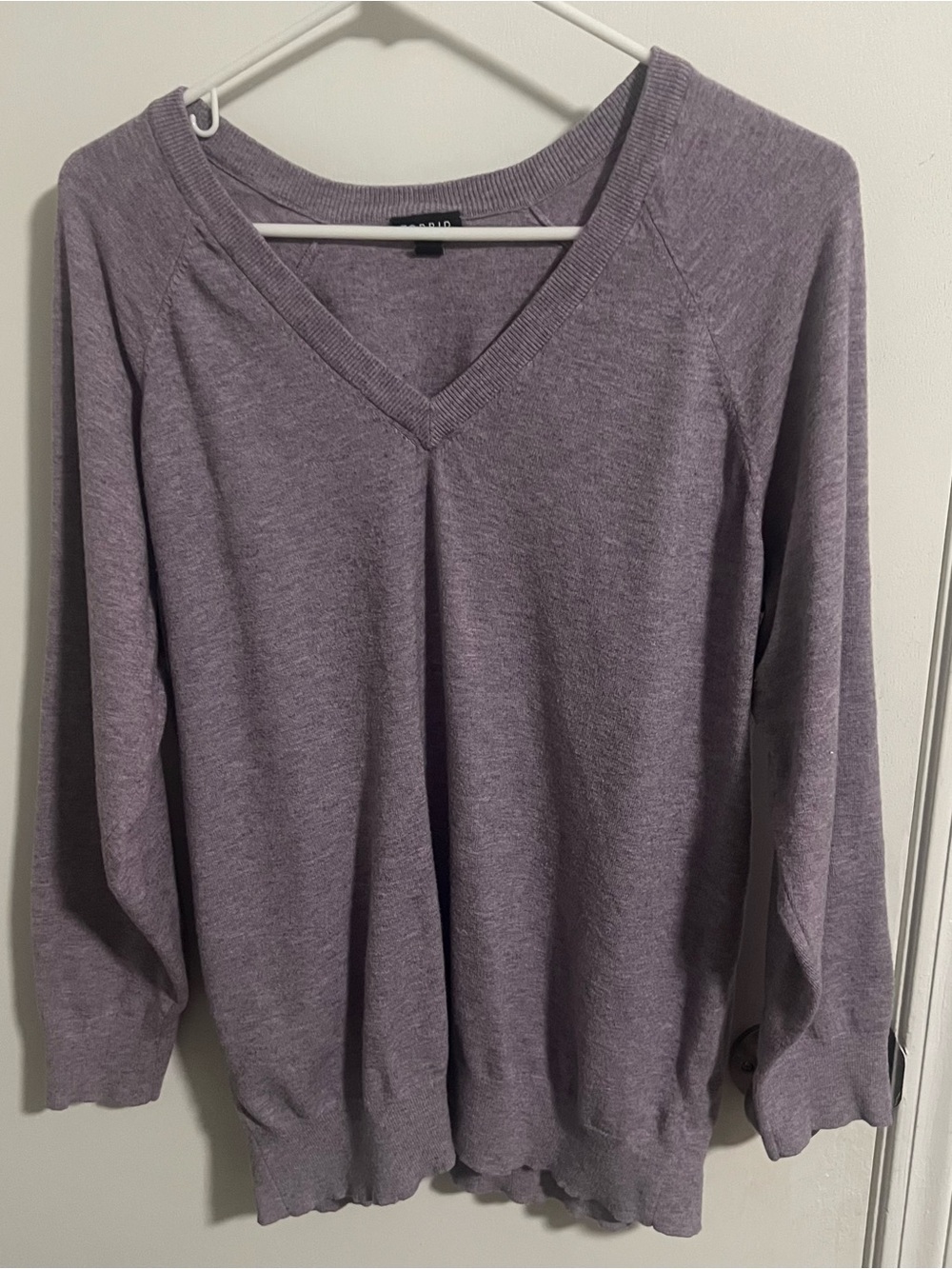 Torrid Everyday Soft V-Neck Raglan Sweater Lavender Purple Size 2 2X Plus Size